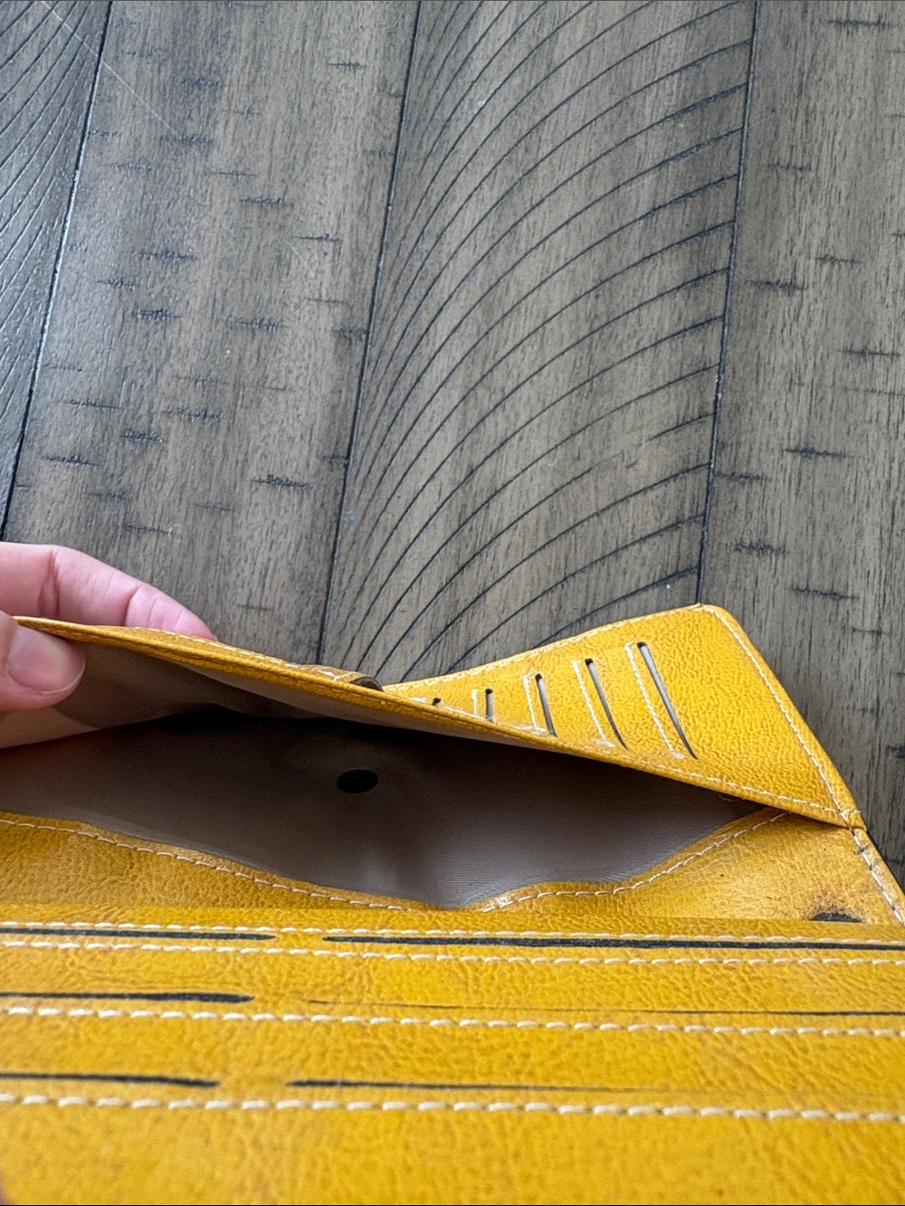 Yellow Women's Zip Wallet with Snap Closure - Picture 9 of 9